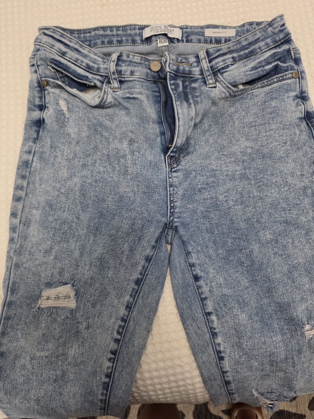 Judy Blue Light Blue Skinny Distressed Jeans